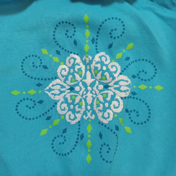 Vintage 90s Healthtex Blue Floral Dress Girls Sz 5 Retro Cottagecore Boho - Picture 4 of 8